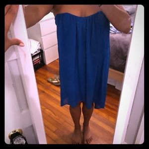 Guess By Marciano blue strapless dress sz small.